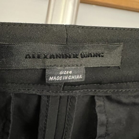 Alexander Wang Wool Blend Hook Bar Closure Black Tailored Trousers Pants‎  Sz 6 - Picture 11 of 13